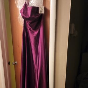 David Bridal one shoulder wine bridesmaid  dress size 10.